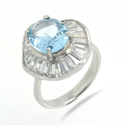 Blue Topaz & 925 Sterling Silver Ring