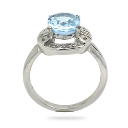 Blue Topaz & 925 Sterling Silver Ring