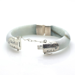 Jade and 925 Sterling Silver Bracelet