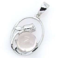 Pendentif en Quartz Rose et Argent 925