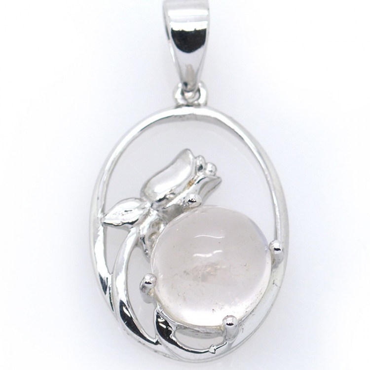 Pendentif en Quartz Rose et Argent 925