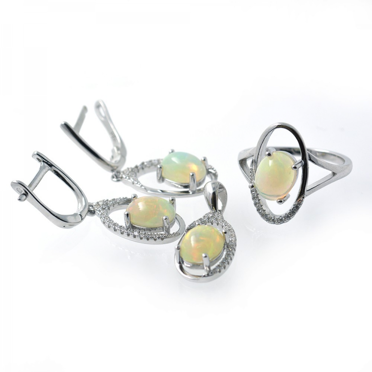 Opal und 925 Silber Set