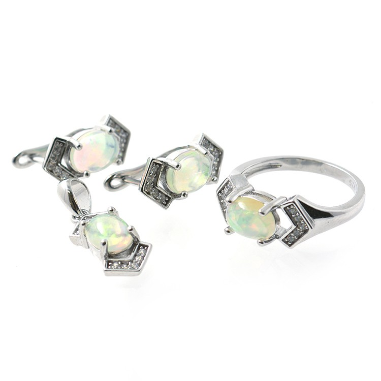 Opal und 925 Silber Set