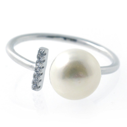 Bague Perle Ajustable et Argent 925