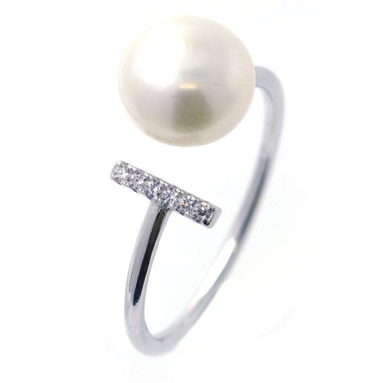 Adjustable Pearl and 925 Silver Ring