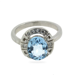 Blue Topaz & 925 Sterling Silver Ring