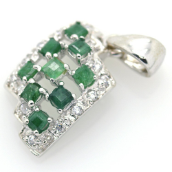 Emerald and Silver 925 Pendant