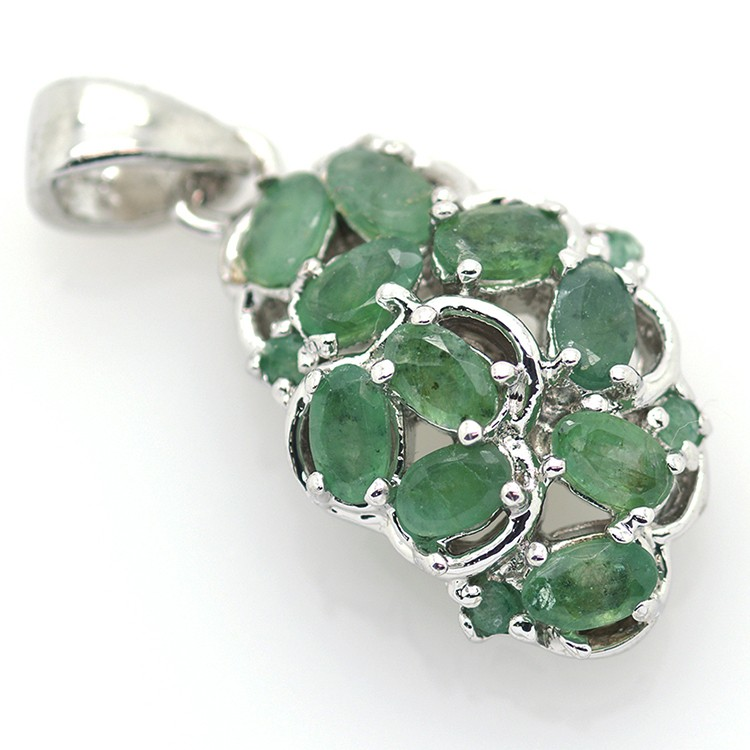 Emerald and Silver 925 Pendant