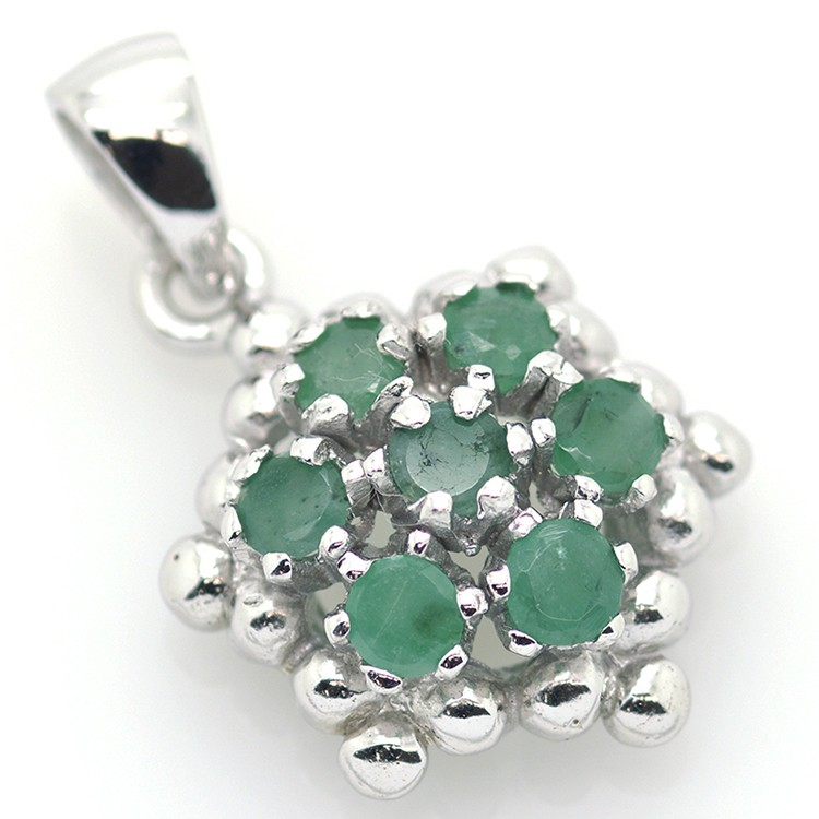 Emerald and Silver 925 Pendant