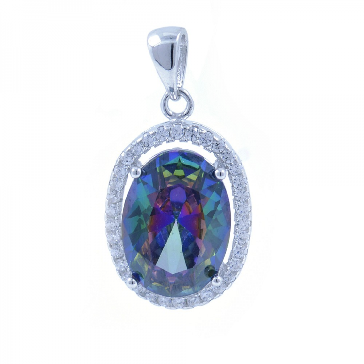 Mysticism Zircons and 925 Sterling Silver Pendant