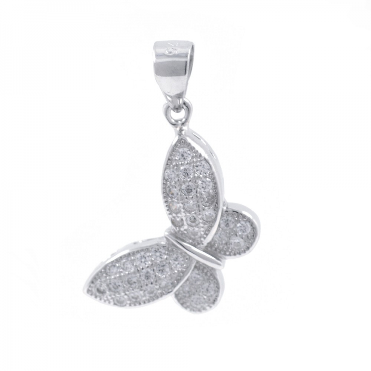 Pendentif Papillon Zircone et Argent 925