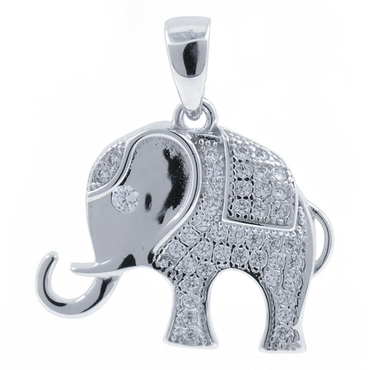 Colgante Elefante de Circonitas y Plata 925