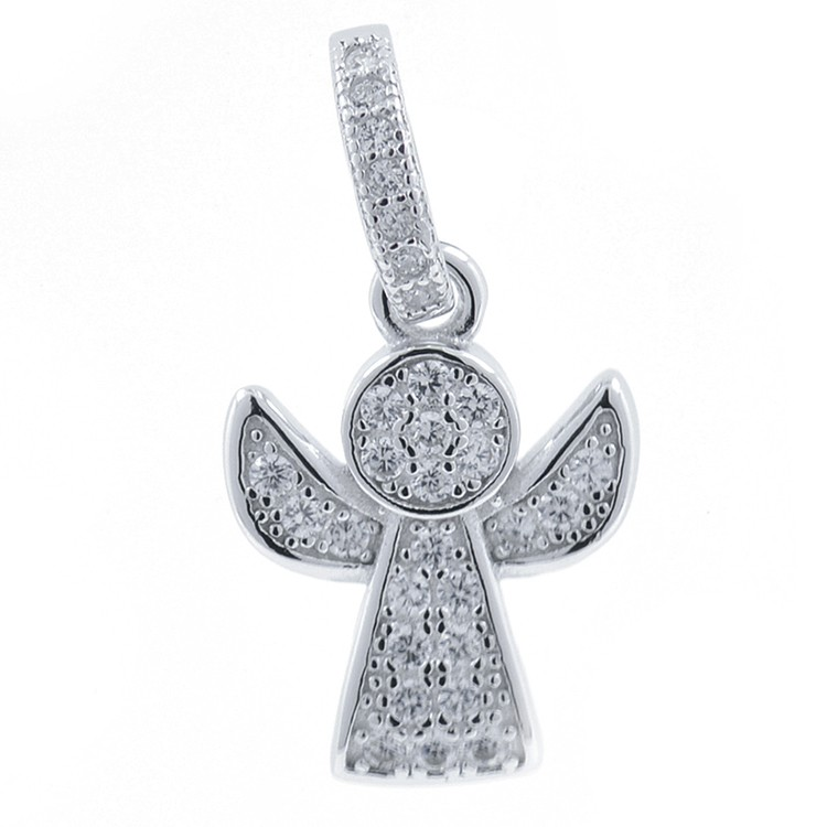 Pendentif ange zircone et argent 925