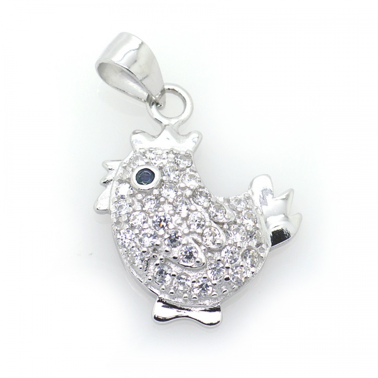 Zirconia Chicken Pendant and 925 Silver