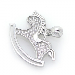 Pendentif  bascule avec zircons et argent 925