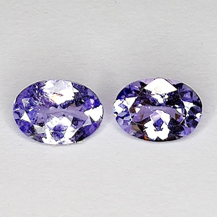 Tanzanite taglio ovale da 1,48 ct 7x5 mm 2 pezzi