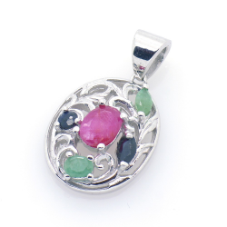 Pendentif Multigems et Argent 925