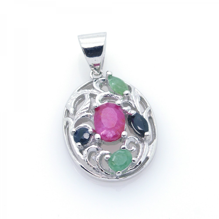 Pendentif Multigems et Argent 925