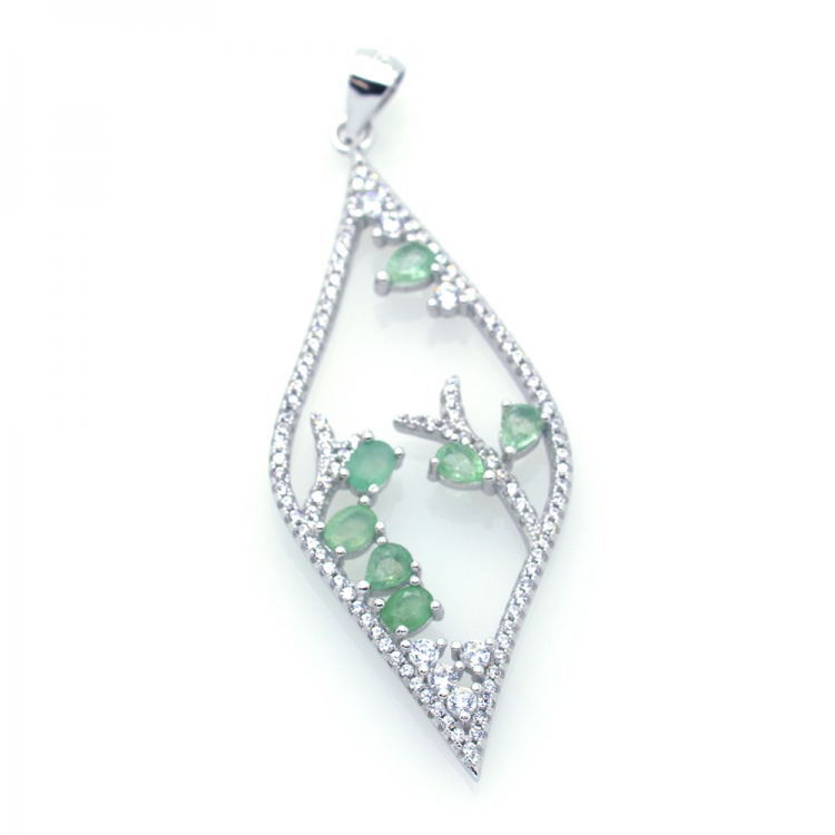 Emerald and Silver 925 Pendant