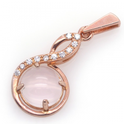 Colgante de Cuarzo Rosa Estrella y Plata 925