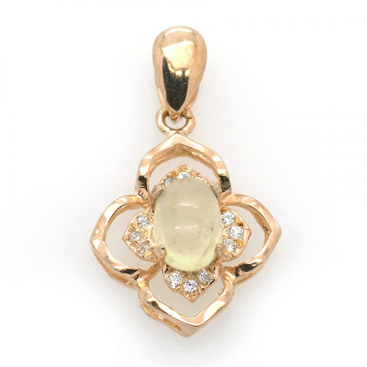 Pendente in Prehnite e Argento 925