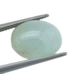 7,60ct.Aquamarine Cat`s Eye Oval Cabochon Cut