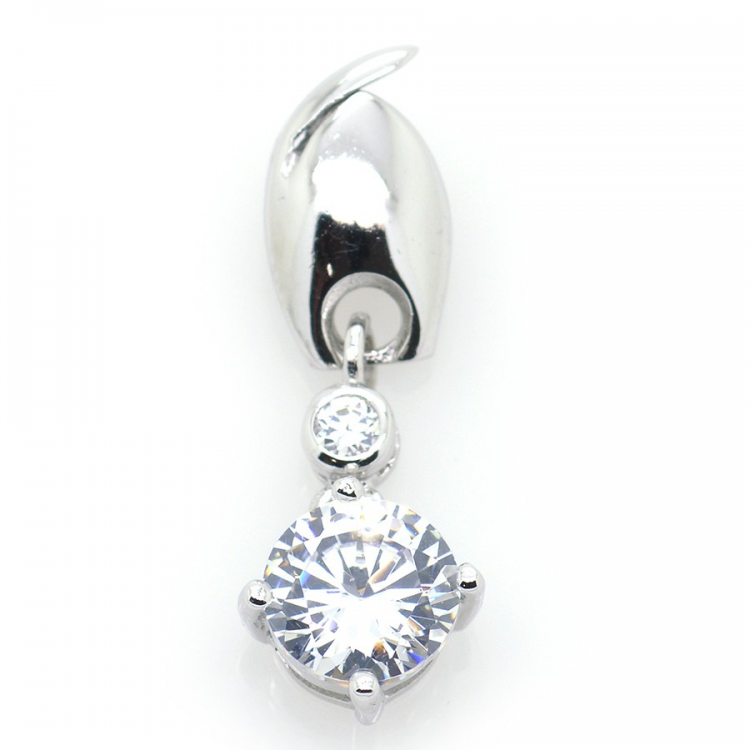 Zircons and 925 Sterling Silver Pendant