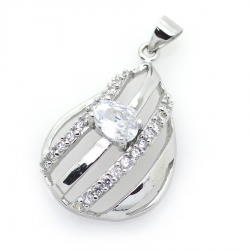 Zircons and 925 Sterling Silver Pendant