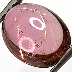 2,16 ct ovaler rosa Turmalin-Cabochon, 9,20 x 7,19 mm