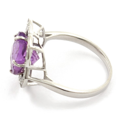 Amethyst and White Topaz Set in Silver 925