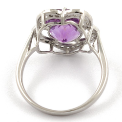 Amethyst and White Topaz Set in Silver 925