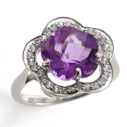 Amethyst and White Topaz Set in Silver 925