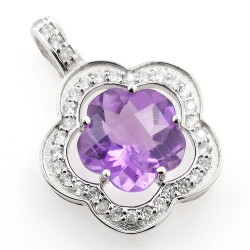 Amethyst and White Topaz Set in Silver 925