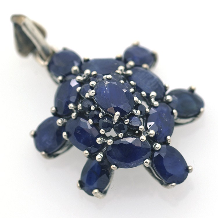 Sapphire and 925 Silver Pendant