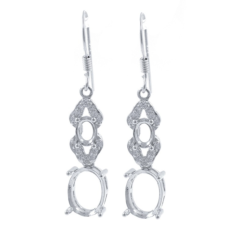 Boucles d'oreilles fermoir et argent 925