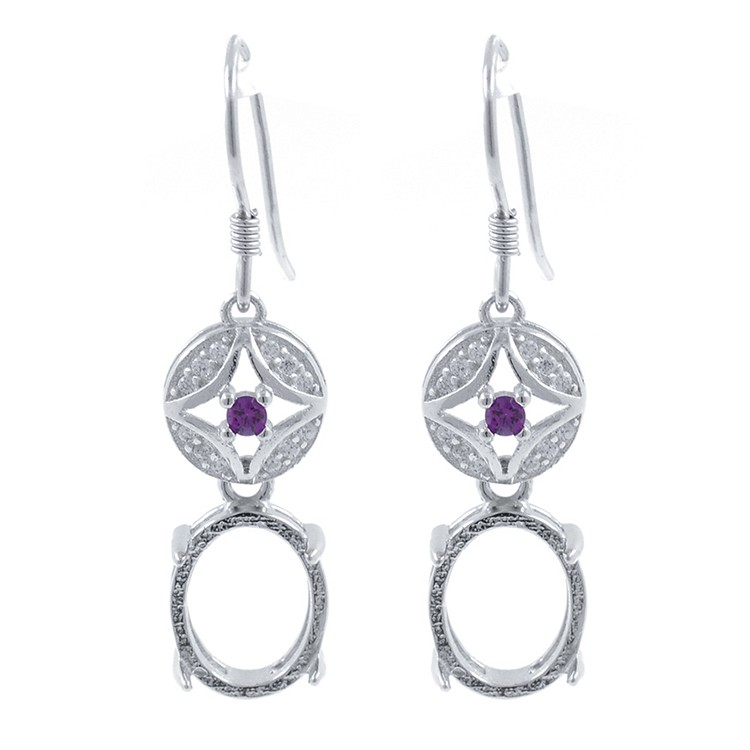 Boucles d'oreilles fermoir et argent 925