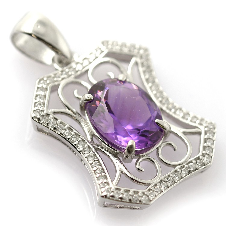 Pendant with various gems and 925 Silver