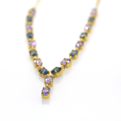 Amethyst and Topaz and Silver 925 Necklace