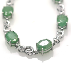 Emerald and Silver 925 Bracelet