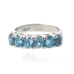 Natural blue zircon ring and 925 Silver