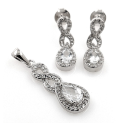 White topaz and 925 silver earrings