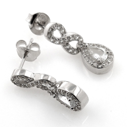 Boucles d'oreilles topaze blanche et argent 925