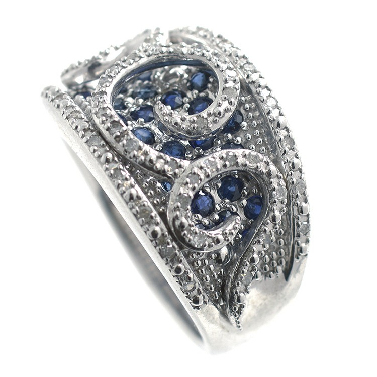 Diamonds, Sapphires and 925 Silver Ring