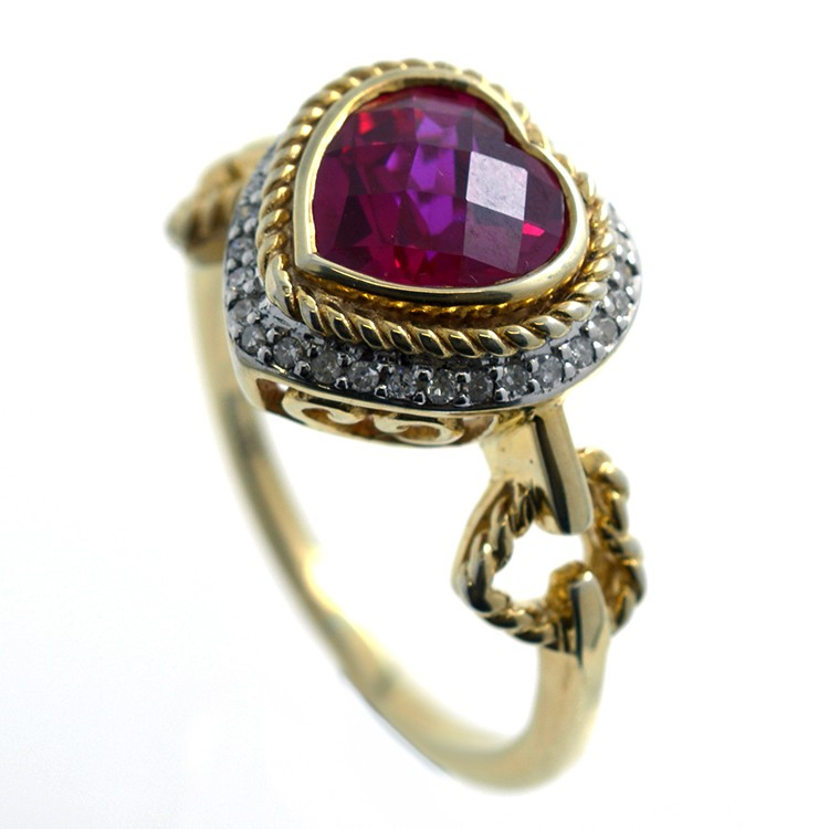 Ring Diamonds, Ruby and Silver 925