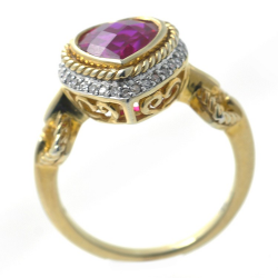 Ring Diamonds, Ruby and Silver 925