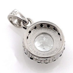 Pendentif topaze blanche et spinelle en argent 925