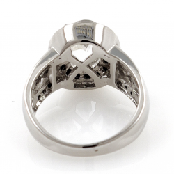 Bague en argent 925 avec topaze blanche et spinelle noire