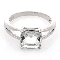 White topaz ring and 925 silver