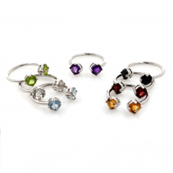 Anello Tu ed Io di gemme diverse e Argento 925