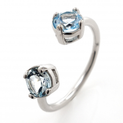 Anello Tu ed Io di gemme diverse e Argento 925